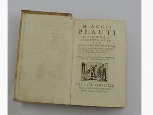 M. Accii Plauti - Comoediae superstites viginti  - Asta House Sale: Libri antichi - Associazione Nazionale - Case d'Asta italiane