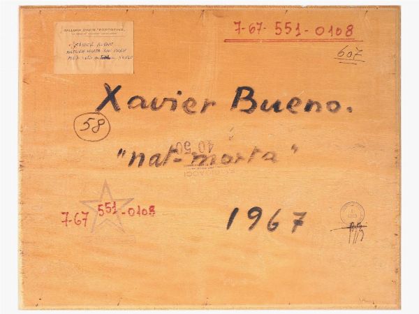 Xavier Bueno : Natura morta 1967  - Asta La dimora del Collezionista - Villa delle Azalee a Firenze - I - Associazione Nazionale - Case d'Asta italiane