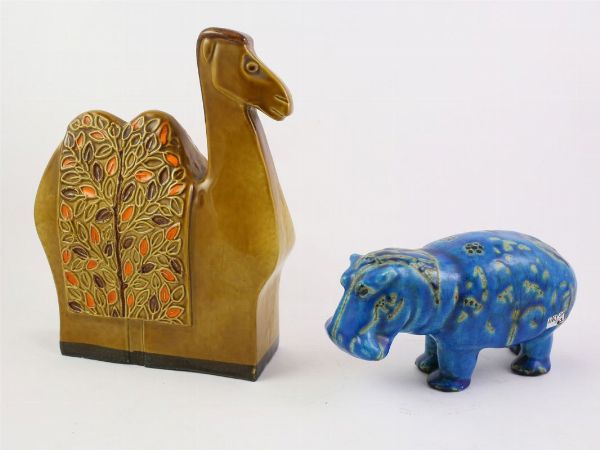 Tre animali in ceramica smaltata  - Asta La dimora del Collezionista - Villa delle Azalee a Firenze - IV - Associazione Nazionale - Case d'Asta italiane