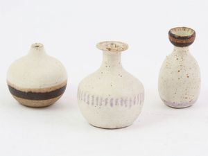 GUIDO GAMBONE - Tre vasi in gres in miniatura