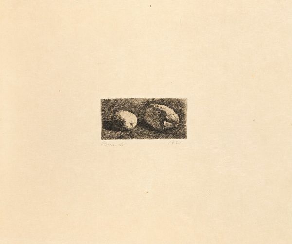 Giorgio Morandi : Natura morta con pane e limone  - Asta Arte Moderna e Contemporanea - Associazione Nazionale - Case d'Asta italiane