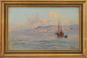 ENRICO GARGIULO [ 1881 - 1948] - Barche sul litorale
