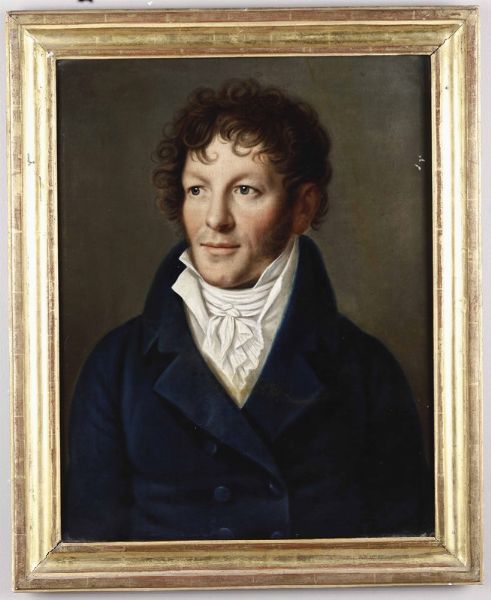 Ritratto di giovane uomo riccioluto, 1813  - Asta La dimora romana di Giorgio Forattini - Associazione Nazionale - Case d'Asta italiane