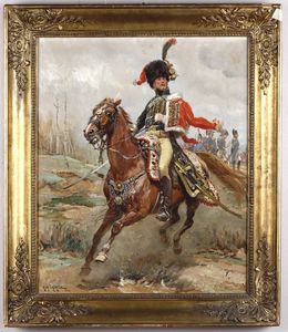Lalauze Alphonse - Ussaro a cavallo