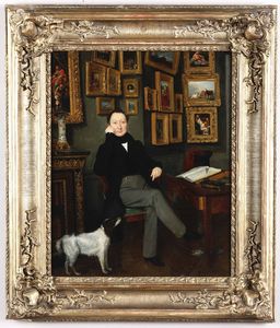 Brocas Eugène Mary - Collezionista ritratto nel suo studio