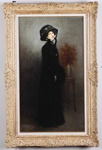 Maurer Alfred Henry - Ritratto di gentildonna in abito nero, 1909