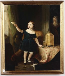 Bambina in un interno  - Asta La dimora romana di Giorgio Forattini - Associazione Nazionale - Case d'Asta italiane