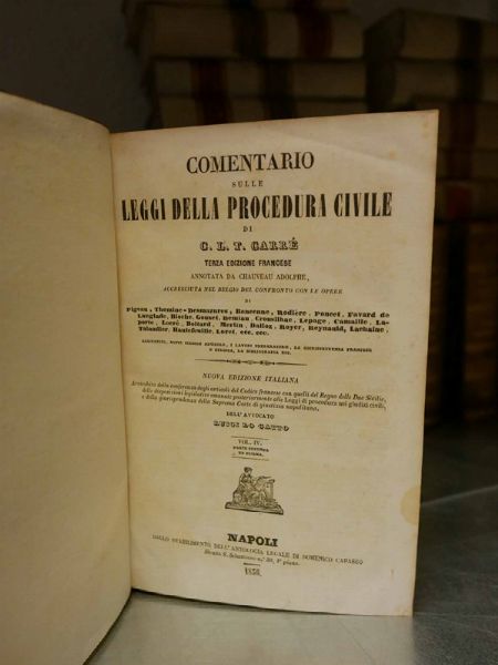 Carr - procedura civile, Napoli 1853  - Asta La villa di campagna di Leonardo Botta - Associazione Nazionale - Case d'Asta italiane