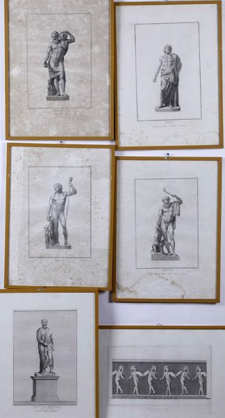 Serie di nove incisioni dallantico, XIX secolo  - Asta La villa di campagna di Leonardo Botta - Associazione Nazionale - Case d'Asta italiane