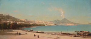 Veduta panoramica di Napoli con Chiaia  - Asta La villa di campagna di Leonardo Botta - Associazione Nazionale - Case d'Asta italiane
