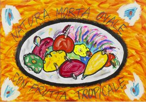 DONZELLI BRUNO (n. 1941) : Natura morta ovale con frutta tropicale.  - Asta ASTA 305 - ARTE MODERNA (online) - Associazione Nazionale - Case d'Asta italiane
