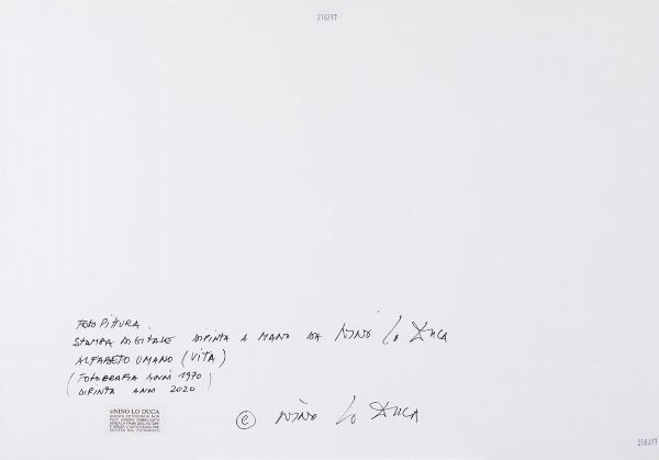 Lo Duca Nino : Alfabeto umano (VITA) foto pittura Fotografia del 1970, dipinta nel 2020  - Asta Asta a Tempo | Nino lo Duca - Associazione Nazionale - Case d'Asta italiane