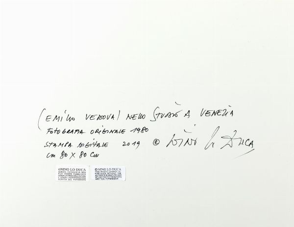 Lo Duca Nino : Emilio Vedova nello studio a Venezia, 1980  - Asta Asta a Tempo | Nino lo Duca - Associazione Nazionale - Case d'Asta italiane
