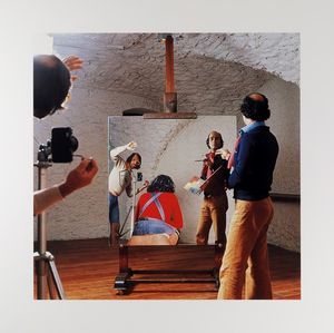 Lo Duca Nino - Nino Lo Duca e Michelangelo Pistoletto nello studio a Salice DUlzio  (lo scambio delle parti) (il gioco dellarte), 1974