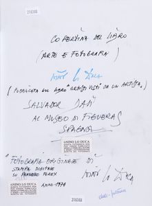 Lo Duca Nino : Salvador Dal al Museo di Figueres, Spagna, 1974  - Asta Asta a Tempo | Nino lo Duca - Associazione Nazionale - Case d'Asta italiane