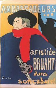 de Toulouse-Lautrec Henri : ARISTIDE BRUANT DANS SON CABARET  - Asta Manifesti d'Epoca - Associazione Nazionale - Case d'Asta italiane