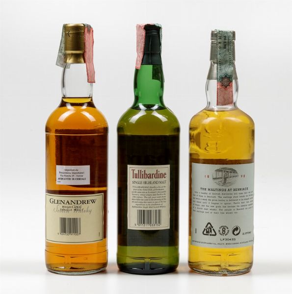 *Glenandrew, Scotch Wisky 10 years Benriach, Scotch Whisky 10 years Tullibardine, Scotch Whisky 10 years  - Asta Asta a Tempo | Vini - Associazione Nazionale - Case d'Asta italiane