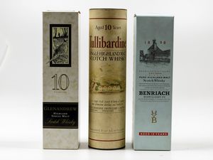 *Glenandrew, Scotch Wisky 10 years Benriach, Scotch Whisky 10 years Tullibardine, Scotch Whisky 10 years  - Asta Asta a Tempo | Vini - Associazione Nazionale - Case d'Asta italiane