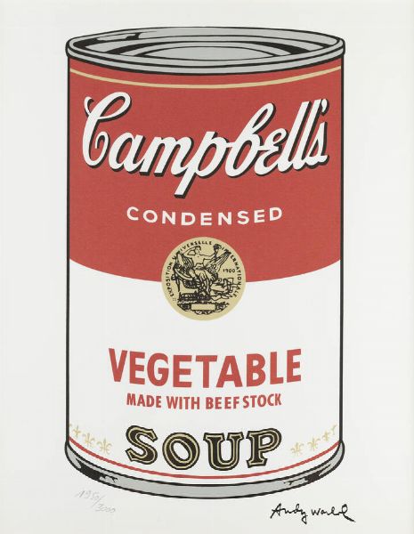 ANDY WARHOL USA 1927 - 1987 : Campbell's soup -  Vegetable  - Asta Asta di grafica - Associazione Nazionale - Case d'Asta italiane