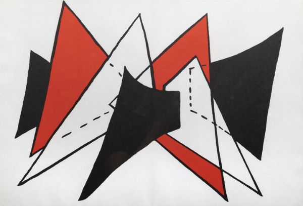 ALEXANDER CALDER Lawton (USA) 1898 - 1976 New York : Triangles rouges 1963  - Asta Asta di grafica - Associazione Nazionale - Case d'Asta italiane