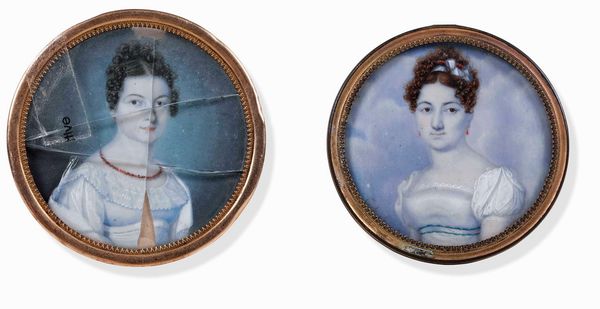 Carlo Vacca 1789-1848, miniatura con ritratto femminile  - Asta Argenti da Collezione - Antichi - Associazione Nazionale - Case d'Asta italiane
