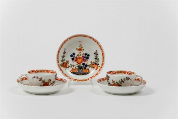 Due tazze con tre piattini Meissen, 1763-1774  - Asta Maioliche e Porcellane - Associazione Nazionale - Case d'Asta italiane