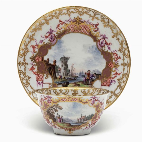 Tazza con piattino Meissen, 1730-1735  - Asta Maioliche e Porcellane - Associazione Nazionale - Case d'Asta italiane