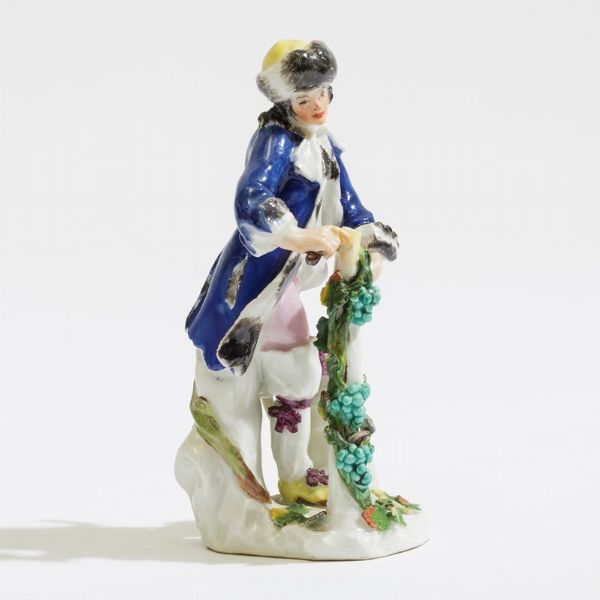 Figurina di vendemmiatore Meissen, met del XVIII secolo  - Asta Maioliche e Porcellane - Associazione Nazionale - Case d'Asta italiane