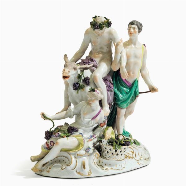 Gruppo con Sileno Meissen, 1763-1774 Probabile modello di Friedrich Elias Meyer (1723-1785)  - Asta Maioliche e Porcellane - Associazione Nazionale - Case d'Asta italiane