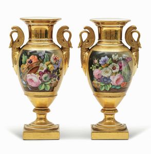 Coppia di vasi Parigi, 1820-1840  - Asta Maioliche e Porcellane - Associazione Nazionale - Case d'Asta italiane