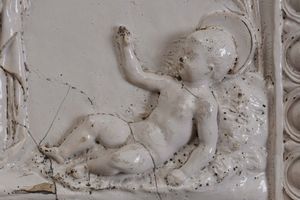 Targa a rilievo Manifattura di ambito robbiano, 1550-1600 circa  - Asta Maioliche e Porcellane - Associazione Nazionale - Case d'Asta italiane