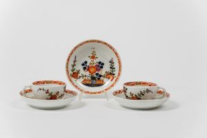 Due tazze con tre piattini Meissen, 1763-1774  - Asta Maioliche e Porcellane - Associazione Nazionale - Case d'Asta italiane