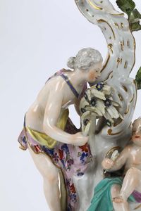Due candelieri Meissen, 1750-1755 Modello di J.J.Kaendler  - Asta Maioliche e Porcellane - Associazione Nazionale - Case d'Asta italiane