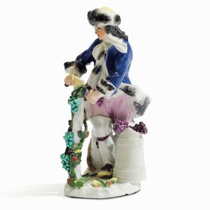 Figurina di vendemmiatore Meissen, met del XVIII secolo  - Asta Maioliche e Porcellane - Associazione Nazionale - Case d'Asta italiane