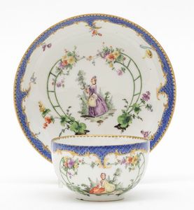 Tazza con piattino Meissen, 1750-1760 circa  - Asta Maioliche e Porcellane - Associazione Nazionale - Case d'Asta italiane