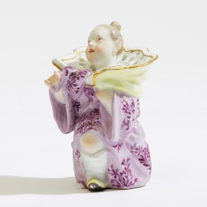 Figurina spargi polverino Meissen, verso il 1760 Modello di Friedrich Elias Meyer (1723-1785)  - Asta Maioliche e Porcellane - Associazione Nazionale - Case d'Asta italiane