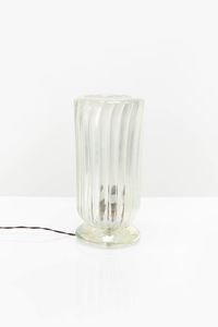 BAROVIER & TOSO - Vaso lampada in vetro iridescente. Anni '50 h cm 28