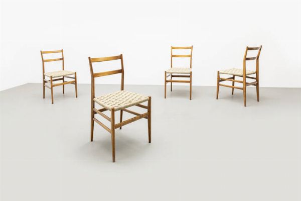 GIO PONTI : Quattro sedie mod. Leggera  - Asta Asta 175 Design - Associazione Nazionale - Case d'Asta italiane