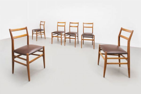 GIO PONTI : Sei sedie mod. Leggera  - Asta Asta 175 Design - Associazione Nazionale - Case d'Asta italiane