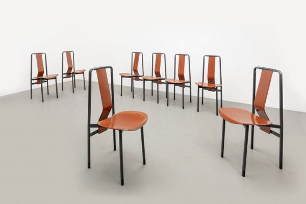 ACHILLE CASTIGLIONI : Otto sedie mod. Irma  - Asta Asta 175 Design - Associazione Nazionale - Case d'Asta italiane
