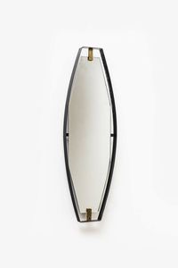 SANT'AMBROGIO DE BERTI - Specchio con cornice in metallo verniciato. Etichetta del Produttore al retro Anni '50 cm 100x33