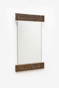 SANT'AMBROGIO DE BERTI - Specchio galvoramato con struttura in metallo verniciato e bordi in rame. Anni '50 Etichetta del Produttore cm  [..]