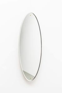 CRISTAL ART - Specchio in cristallo specchiato molato  dettagli in ottone. Anni '60 cm 150x55
