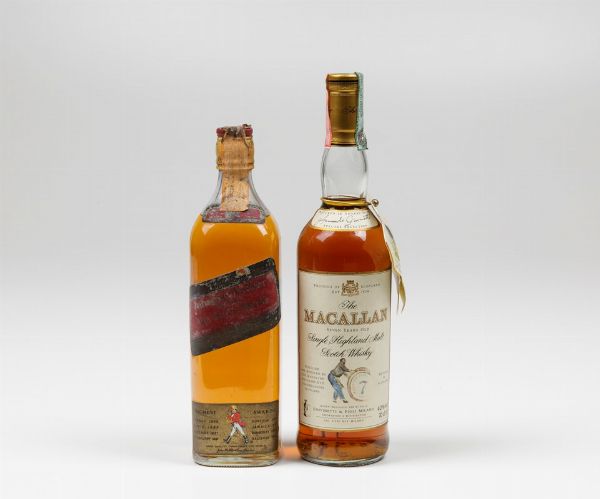 Macallan, Single Highland Malt Scotch Whisky 7 years Special Selection Armando Giovinetti Johnnie Walker, Old Scotch Whisky red label  - Asta Vini Pregiati e da Collezione - Associazione Nazionale - Case d'Asta italiane