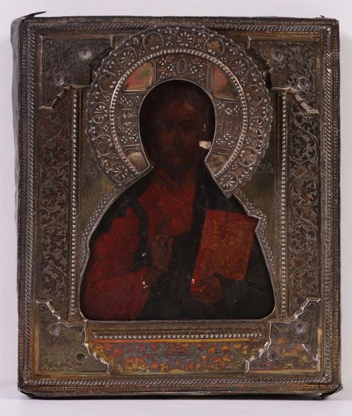 Cristo Pantocratore  - Asta Arredi Antichi, Icone Russe e una collezione di modelli di mobili - Associazione Nazionale - Case d'Asta italiane
