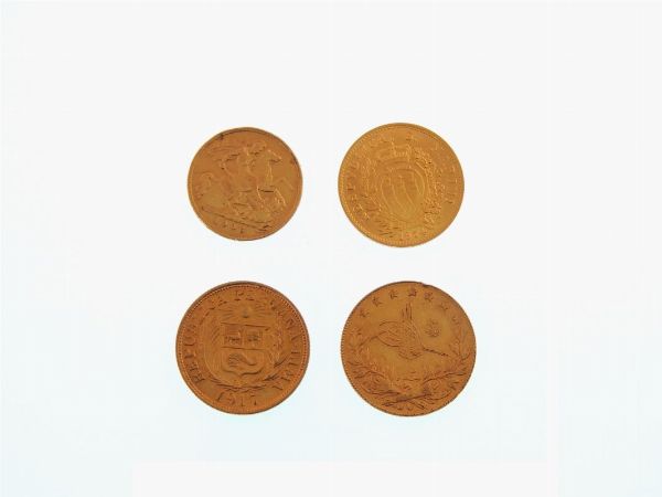 Quattro monete di vari stati  - Asta Gioielli, Orologi e Monete d'Oro - Associazione Nazionale - Case d'Asta italiane