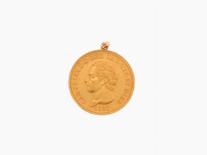 Una moneta di 80 Lire, Carlo Felice (1821-1831) con appiccagnolo in oro  - Asta Gioielli, Orologi e Monete d'Oro - Associazione Nazionale - Case d'Asta italiane