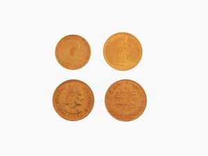 Quattro monete di vari stati  - Asta Gioielli, Orologi e Monete d'Oro - Associazione Nazionale - Case d'Asta italiane