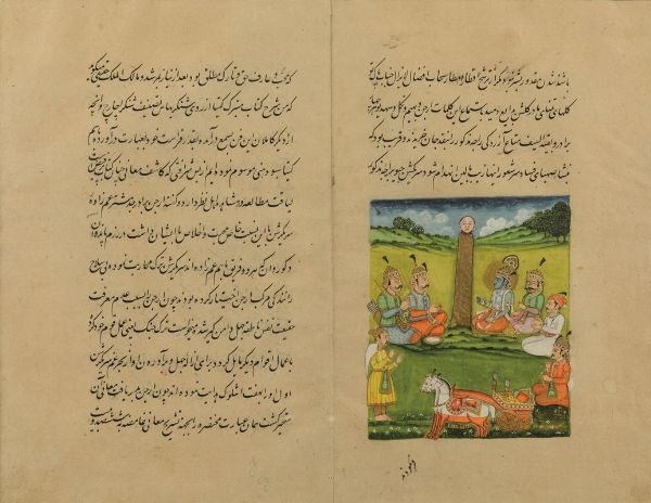 Sei pagine miniate con preghiere e raffigurazioni, Persia, XIX secolo  - Asta Fine Chinese Works of Art - Associazione Nazionale - Case d'Asta italiane