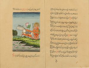 Sei pagine miniate con preghiere e raffigurazioni, Persia, XIX secolo  - Asta Fine Chinese Works of Art - Associazione Nazionale - Case d'Asta italiane
